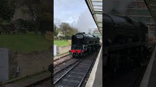 34028 Eddystone changing ends of the train at Swanage on the Swanage Railway [upl. by Lantha861]