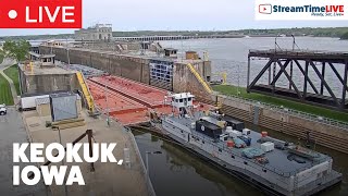 Mississippi River Lock 19  Keokuk IA USA  StreamTime LIVE [upl. by Eugenia489]