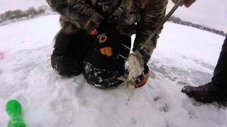 Pike and Panfish Okauchee lake Ice fishing [upl. by Norreht]