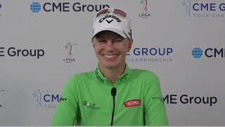 Madelene Sagstrom Thursday Flash Interview 2023 CME Group Tour Championship [upl. by Aidil727]