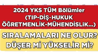 2024 YKS BÖLÜM SIRALAMALARI NE OLUR Düşer mi Yükselir mi [upl. by Renata]