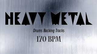 Drums Backing Track  170 BPM  Metal [upl. by Lamak277]