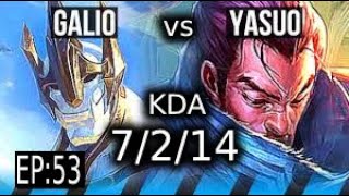 WILD RIFT Road To Master Galio vs Yasuo MID full gameplay Ep53 [upl. by Ayahsey]