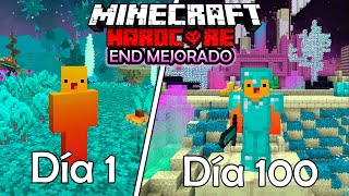 SOBREVIVÍ 100 DÍAS en el END MEJORADO en MINECRAFT HARDCORE [upl. by Krall]