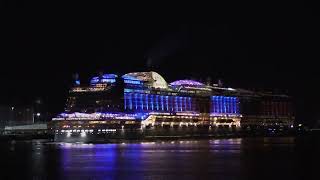 AIDAPRIMA ALL LIT UP EVENING DEPARTURE OCEAN CRUISE TERMINAL SOUTHAMPTON 040923 [upl. by Eizdnil]