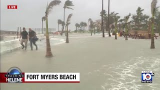 Hurricane Helene Storm surge seen on Fort Myers Beach [upl. by Smoot]