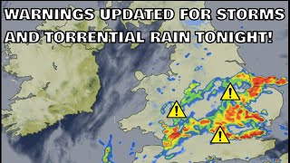 Warnings Updated for Thunderstorms and Torrential Rain Tonight 7th September 2024 [upl. by Eugenius]