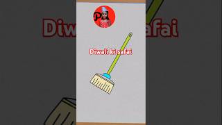 How to draw Broom 🧹 art easy and cute drawing for kids and toddlers shorts ytshort [upl. by Mcknight]