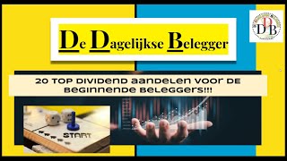 20 TOP dividend aandelen voor de beginnende belegger 8112024 [upl. by Ethan]