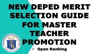 NEW DEPED MERIT SELECTION GUIDE FOR MASTER TEACHER PROMOTION [upl. by Hedda121]