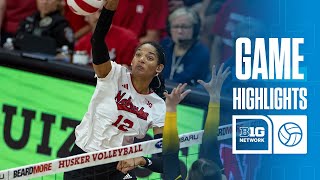 Indiana at Nebraska Highlights Big Ten Volleyball  11162024 [upl. by Naivat]