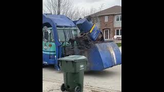 Garbage Truck on Fall Yardwaste leaves and sticks [upl. by Nennek]