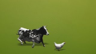 Greenscreen Cow Chasing Chicken HD [upl. by Nonrev]