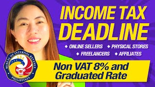 INCOME TAX FILING DEADLINE for SOLE PROPRIETOR Non Vat 8 Graduated Rate Affiliates Online Sellers [upl. by Irotal]