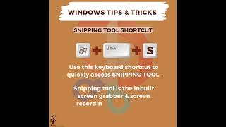 Snipping Tool Shortcut windows windowstips windowstutorial snipping snippingtool [upl. by Ailsun]