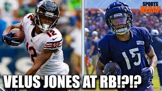 Velus Jones Jr Switched To RB Rome Odunze Returning Punts Chicago Bears Training Camp Highlights [upl. by Michaela]