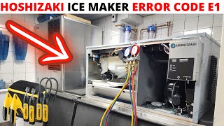 HVACR Service Call New Hoshizaki Ice Maker Not Working After Installation Hoshizaki Error Code E1 [upl. by Pepito]