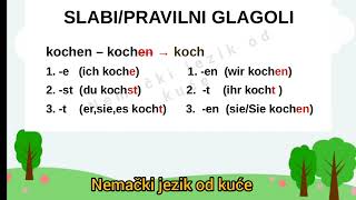 Lekcija 88 SLABI GLAGOLI  PRAVILNI GLAGOLI U NEMACKOM  PREZENT SLABIH GLAGOLA [upl. by Tierell]