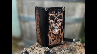 Making a custom tooled biker wallet part 2 [upl. by Nabroc175]