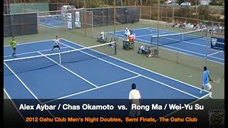 AybarOkamoto v MaSu SF HLTS  2012 Oahu Club Mens Night Doubles [upl. by Lynnea]