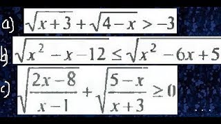 Inecuaciones con raíces cuadradas conjunto solución de desigualdades irracionales o radicales [upl. by Urien]