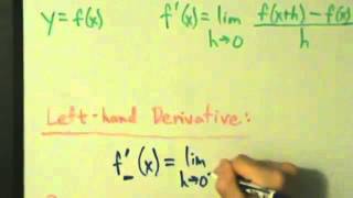 Calculus I  Onesided Derivatives [upl. by Nnaycart]