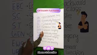 All Caste Full Forms  Important GK  Spoken English [upl. by Weitzman]