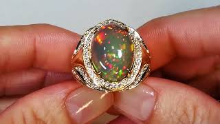 Indonesian Black Opal Ring at 703 carats by Kat Florence KF07898 [upl. by Narual220]