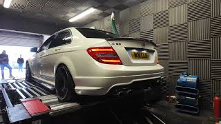 VOLUME UP C63 W204 STRAIGHT PIPE DYNO RUN [upl. by Churchill]