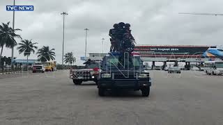 Nationwide Protests Security Operatives Embark On Show Of Force In Lagos [upl. by Dieball]