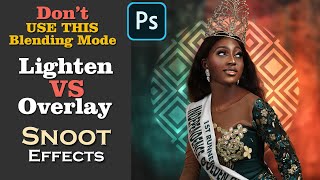 Overlay VS Lighten blending mode for snoot effects in adobe photoshop [upl. by Costin]