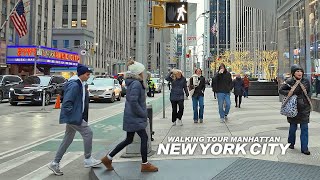 New York Manhattan Winter Walk  Broadway Columbus Circle Upper West Side Bryant Park Travel 4K [upl. by Hanna]