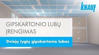 Gipskartonio lubų įrengimas  dviejų lygių gipskartonio lubos [upl. by Anair]