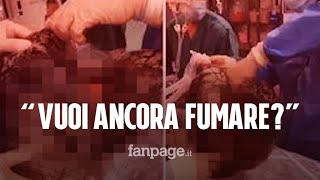 Un pacchetto di sigarette al giorno polmoni neri come catrame il video choc diventato virale [upl. by Divod]