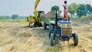 Swaraj Mahindra Sonalika Tractors Loading Sand by Jcb 3dx  Tractor Fully loaded trolley  Ep 283 [upl. by Eindys300]