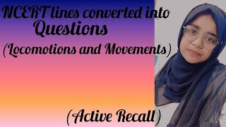 Locomotions And Movements Active Recall  NEET [upl. by Aicrag239]