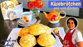 Käsebrötchen wie vom Bäcker selber backen einfaches amp schnelles Rezept fluffig amp knusprig [upl. by Ddet]