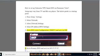 Set up Unlocator VPN Smart DNS on Panasonic Viera [upl. by Ordnagela603]