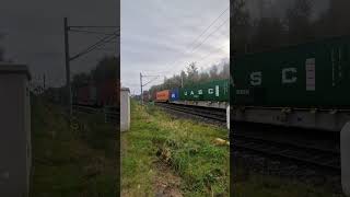 Vectron RTB Cargo  Vectron Cargounit  Las Kontenerów P  piękna mijanka  Super WoW [upl. by Anilehcim]