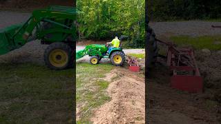 Box blade dirt moving with our John Deere 3025E [upl. by Milt]