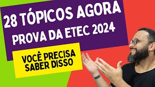 🔥Saiba Agora os 28 Tópicos Básico para o Vestibulinho Etec 2024🔥Curso Básico Descomplica Etec [upl. by Nnylireg]