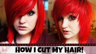 ♥ How I Cut My Hair ♥ Choppy Fringe  Layers [upl. by Emee]