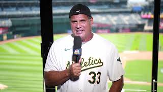 Jose Canseco makes final visit to Oakland Coliseum As game [upl. by Servais403]