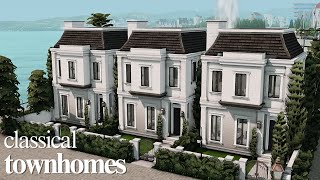 Classical Townhomes For Rent amp Download  The Sims 4 CC Speed Build [upl. by Marius]