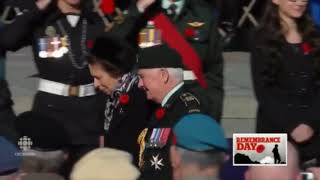 Vice Regal Salute  Canada Remembrance Day 2014 Princess Anne [upl. by Brant67]