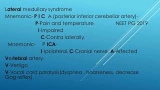 Lateral medullary syndrome Medical Mnemonic for NEET PG and UG by Dr Prakash nayak [upl. by Savell]