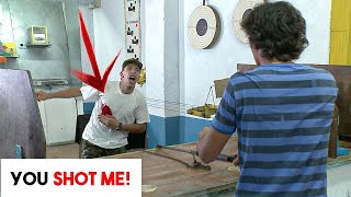 Shocking Prank Teacher Pretends to Get Shot During Shooting Class 🔫😱🤣 prank epicreactions [upl. by Aihsemot875]