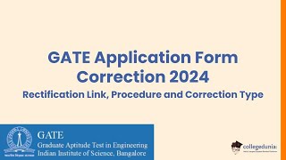 GATE Application Form Correction 2024 [upl. by Philomena478]