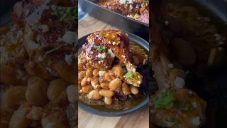 KOTOPOULO ME FASSOULIA Chicken and bean bake 🍅 🫘 Recipe link in the comments recipe greekfood [upl. by Scevour959]