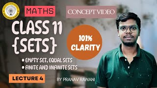 Class 11 Maths Sets  Empty Set  Finite and Infinite Set  Equal Sets  Lecture 4 [upl. by Aicil]